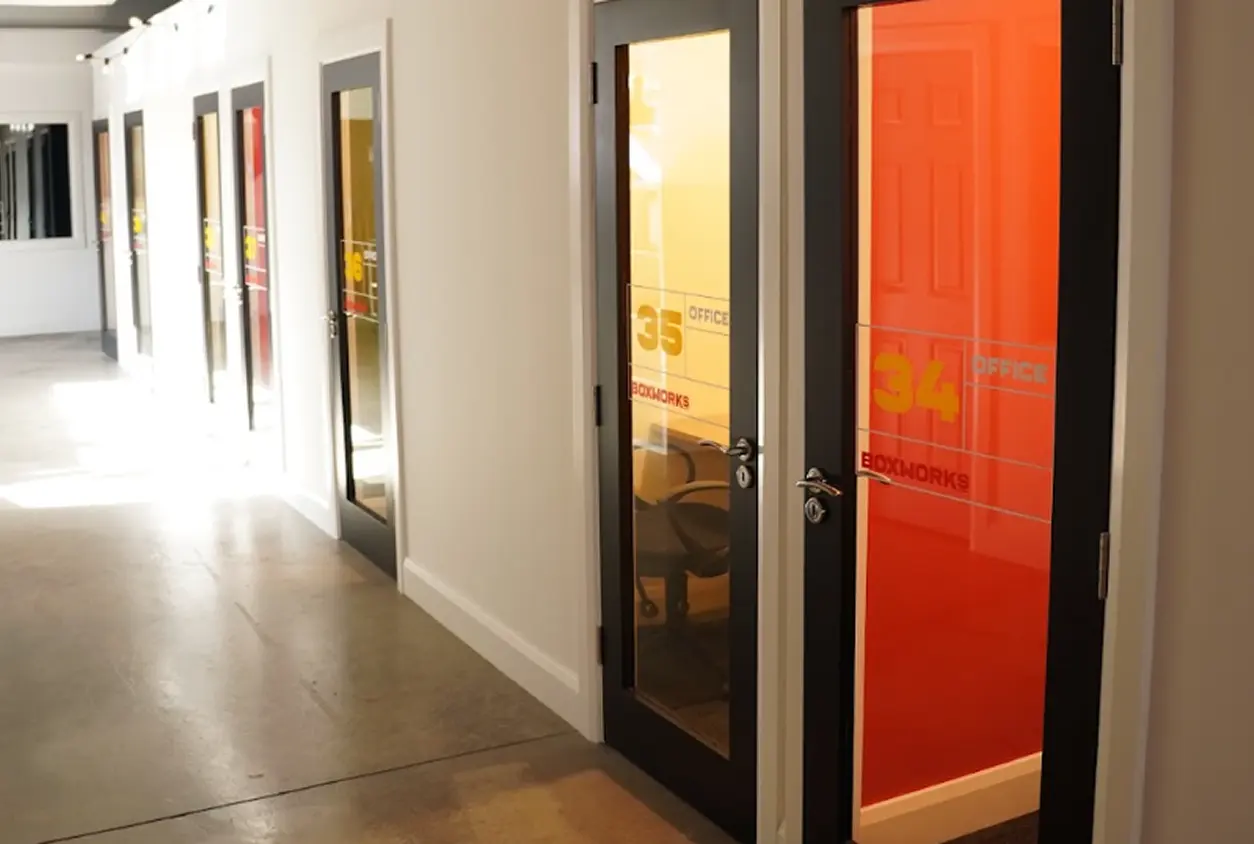Boxwork office corridor