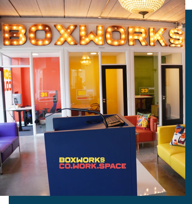 Modern coworking space at Boxworks